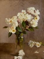Sir George Clausen - Little White Roses